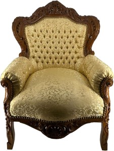 Casa Padrino sillón de salón barroco oro patrón / marrón - Magníficos muebles barrocos Casa Padrino sillón de salón barroco oro patrón / marrón - Magníficos muebles barrocos