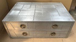 Aluminium Flugzeug Flieger Couchtisch Wohnzimmertisch Silber