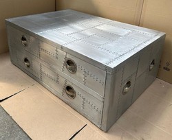 Aluminium Flugzeug Flieger Couchtisch Wohnzimmertisch Silber