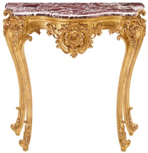 Casa Padrino consola barroco de lujo con tapa de mármol oro / rojo 93 x A. 88 cm - Muebles barrocos - Hecho en Italia