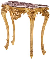 Casa Padrino luxury baroque console with marble top gold / red 93 x H. 88 cm - Baroque Furniture - Made in Italy