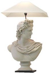 Casa Padrino lampe de table baroque de luxe gris / noir / blanc - Lampe de bureau de style baroque