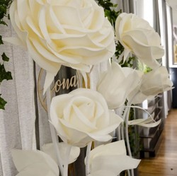 Luxus XXL Hochzeits Deko Rosen 6er Set Weiß Creme