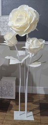 Casa Padrino rose décorative XXL de luxe blanc / crème Ø 55 x H. 180 cm - Accessoires de décoration mariage