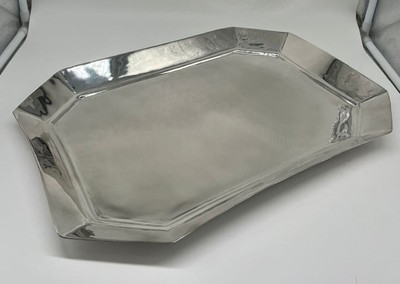 Casa Padrino Luxus Messing Serviertablett Silber 46 cm - Gastronomie Accessoires