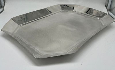 Casa Padrino Luxus Messing Serviertablett Silber 46 cm - Gastronomie Accessoires