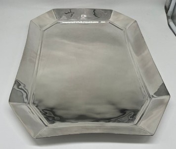 Casa Padrino Luxus Messing Serviertablett Silber 46 cm - Gastronomie Accessoires