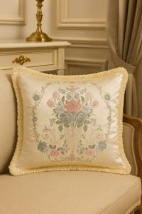 Harald Glööckler almohada decorativa de lujo Pompöös Provenza de Casa Padrino plata / crema 45 x 45 cm Harald Glööckler almohada decorativa de lujo Pompöös Provenza de Casa Padrino plata / crema 45 x 45 cm