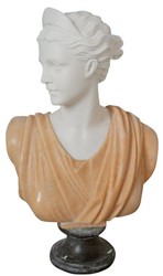 Casa Padrino busto decorativo in marmo Art Nouveau di lusso signora beige / bianco / nero A. 45 cm