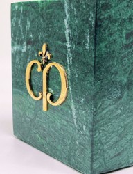 Casa Padrino luxury marble decorative bookend set green / gold