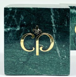 Casa Padrino luxury marble decorative bookend set green / gold