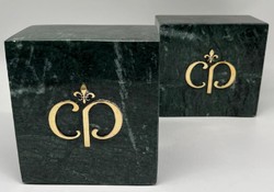 Casa Padrino luxury marble decorative bookend set green / gold