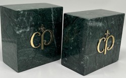 Casa Padrino luxury marble decorative bookend set green / gold