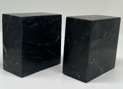 Casa Padrino conjunto de sujetalibros decorativos de mármol de lujo negro / oro