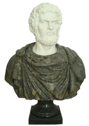 Casa Padrino busto in marmo in stile antico di lusso romano verde / crema A. 80 cm