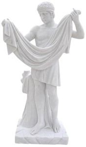 Casa Padrino Escultura de Mármol de Estilo Antiguo Romano Gris A. 120 cm