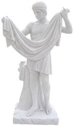 Casa Padrino Sculpture en Marbre de Style Antique Romain Gris H. 120 cm