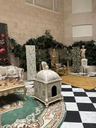 Pompöös di Casa Padrino poltrona trono barocco di lusso Provenza oro / grigio / oro - progettata da Harald Glööckler