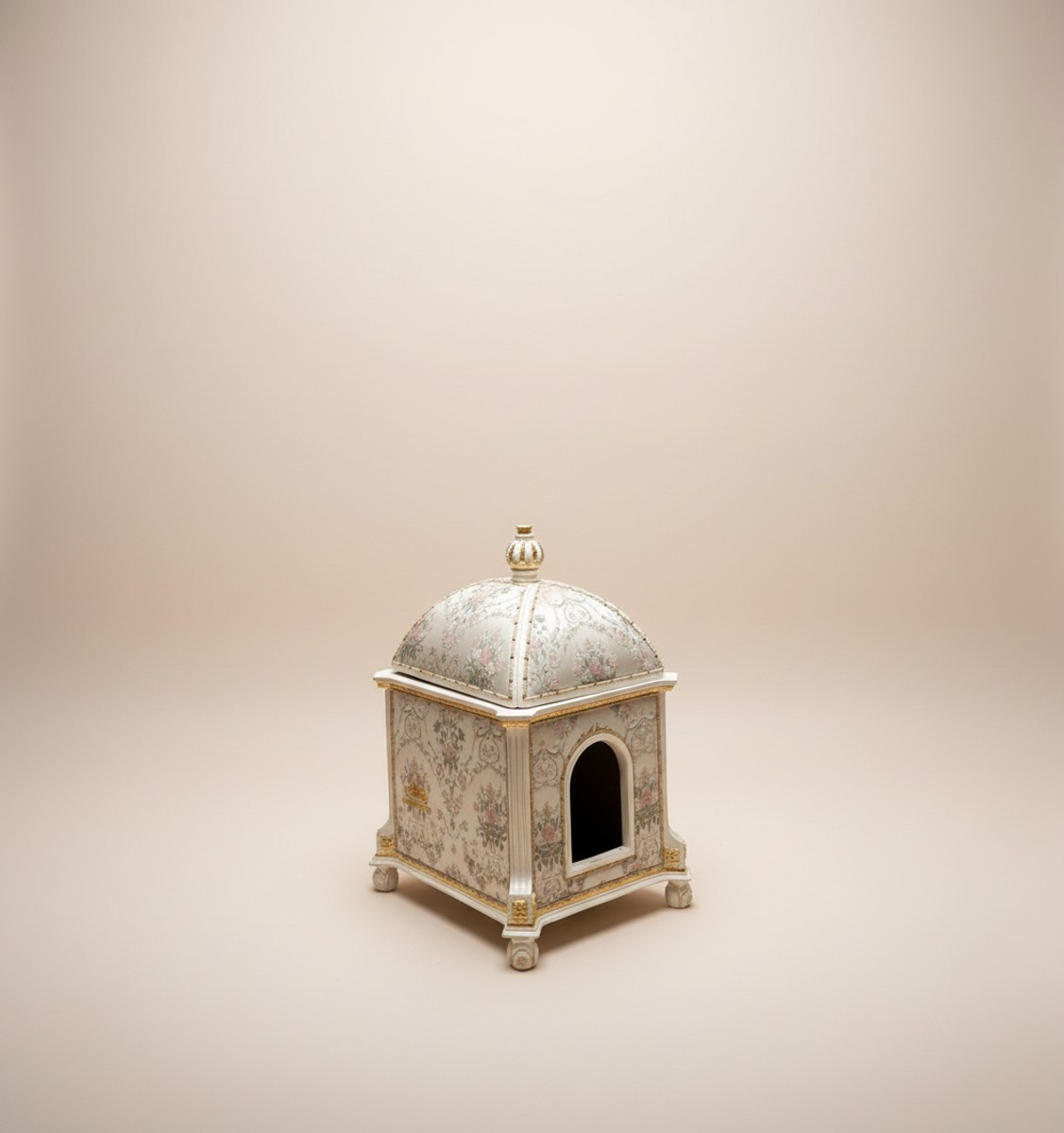 Pompöös de Casa Padrino casa para gatos barroco Provenza plata / crema blanco / oro - diseñada por Harald Glööckler Pompöös de Casa Padrino casa para gatos barroco Provenza plata / crema blanco / oro - diseñada por Harald Glööckler