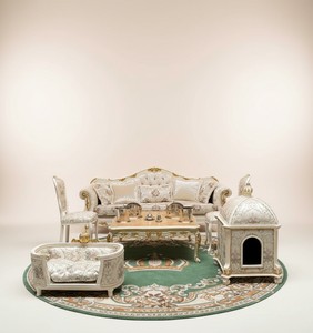 Pompöös by Casa Padrino Barock Katzenhaus Provence Silber / Cremeweiß / Gold - designed by Harald Glööckler