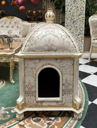 Pompöös by Casa Padrino Baroque Cat House Provence Silver / Cream White / Gold - designed by Harald Glööckler