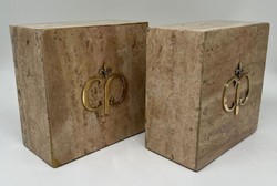 Casa Padrino luxury marble decorative bookend set brown / gold