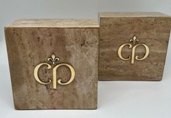 Casa Padrino luxury marble decorative bookend set brown / gold
