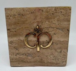 Casa Padrino luxury marble decorative bookend set brown / gold