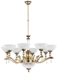 Casa Padrino lustre baroque de luxe en cristal laiton avec patine / blanc Ø 88 cm