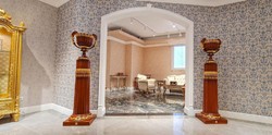 Prunkvolle Luxus Barock Massivholz Deko Vase Blumenvase Braun Gold