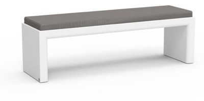 Casa Padrino banco de jardín de lujo gris oscuro / blanco mate 180 cm - Banco para exterior