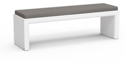 Casa Padrino banco de jardín de lujo gris oscuro / blanco mate 180 cm - Banco para exterior