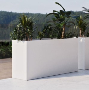 Casa Padrino vaso da fiori di lusso bianco opaco 160 cm - Vaso per piante rettangolare