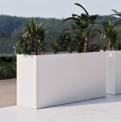Casa Padrino pot de fleurs de luxe blanc mat 160 cm - Cache pot rectangulaire