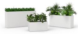 Casa Padrino pot de fleurs de luxe blanc mat 160 cm - Cache pot rectangulaire