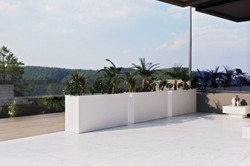 Casa Padrino pot de fleurs de luxe blanc mat 160 cm - Cache pot rectangulaire