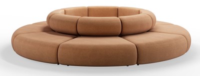 Casa Padrino divano di lusso marrone Ø 340 x A. 72 cm - Divano modulare rotondo - Mobili di lusso