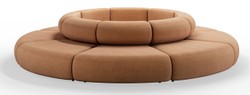 Casa Padrino canapé de luxe marron Ø 340 x H. 72 cm - Canapé rond modulable - Meubles de luxe