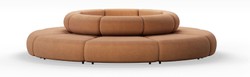 Casa Padrino canapé de luxe marron Ø 340 x H. 72 cm - Canapé rond modulable - Meubles de luxe