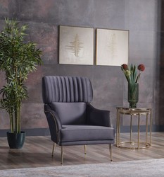Casa Padrino fauteuil de salon de luxe violet / or H. 99 cm - Meubles de luxe