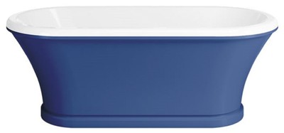 Casa Padrino baignoire Art Nouveau bleu / blanc 170 cm - Baignoire autoportante style rétro