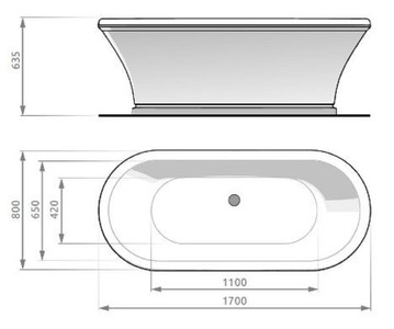 Casa Padrino Jugendstil Badewanne Gelb / Weiß 170 cm - Freistehende Retro Stil Badewanne