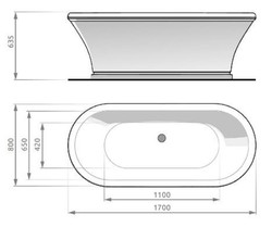 Freistehende Jugendstil Retro Stil Badewanne Gelb Weiß