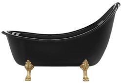 Casa Padrino bañera Art Nouveau negro / oro 180 cm - Bañera independiente de estilo retro