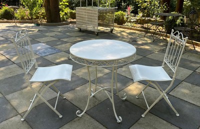 Casa Padrino conjunto de muebles de jardín Art Nouveau de metal blanco - Muebles de Jardín Barrocos y Art Nouveau