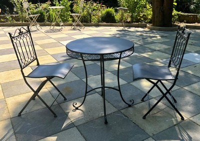 Casa Padrino conjunto de muebles de jardín Art Nouveau de metal negro - Muebles de Jardín Barrocos y Art Nouveau
