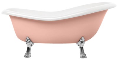 Casa Padrino Art Nouveau bathtub pink / white / silver 168 cm - Freestanding retro style bathtub