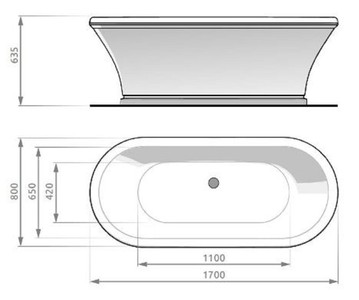 Casa Padrino Jugendstil Badewanne Schwarz 170 cm - Freistehende Retro Stil Badewanne