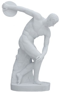 Casa Padrino escultura decorativa de mármol para jardín lanzador de disco gris A. 170 cm
