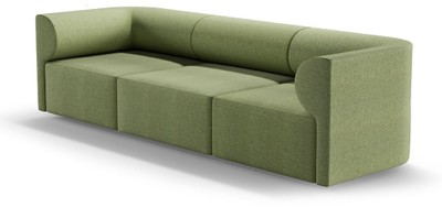 Casa Padrino Luxus Sofa Grün 270 cm - Modulares Wohnzimmer Sofa - Luxus Wohnzimmer Möbel